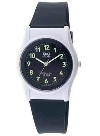 Q&Q Watch Unisex, Quartz Movement, Analog Display, Black Resin Strap-VP26J020Y 