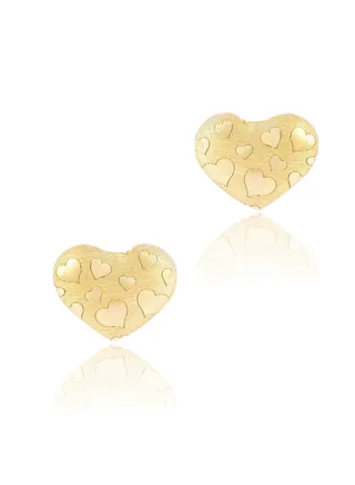 18K Gold Heart-Shaped Earrings 