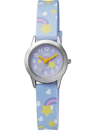 Q&Q Watch for Women, Quartz Movement, Analog Display, Blue Rubber Strap-QC29J315Y 