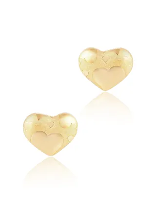 Cherished Heart-Shaped 18K Gold Earrings 