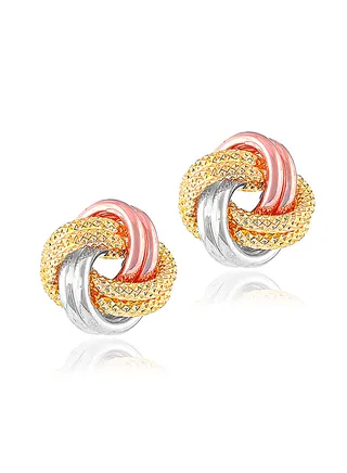 18k Tri-Color Gold Earrings for the Modern Woman 