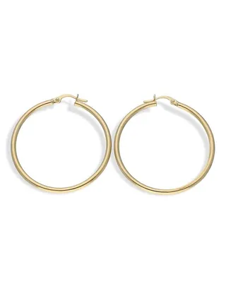 Gold Long Hoop Earrings 18KT - FKJERN18KU3092 