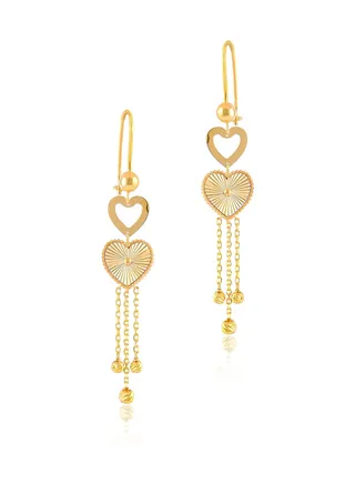 21K Gold Heart Earrings 
