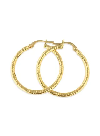Gold Clip on Hoop Earrings 18KT - FKJERN1572 
