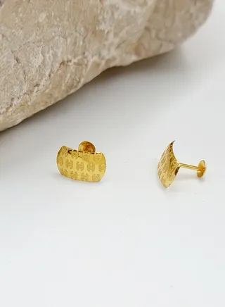 18K Pure Gold C.H Stud Earring Set 