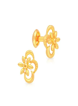 22 KT 916 Purity Gold Studs Earrings For Women DZKDN23ER10_Y 