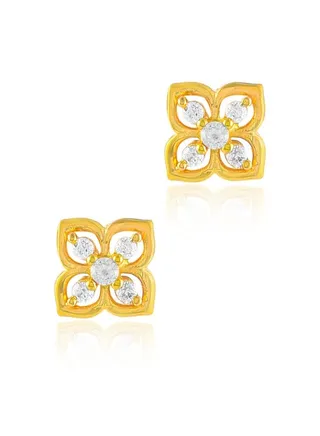 22kt Gold Flower Earrings for Teens 