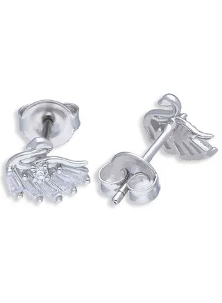 Sterling Silver 925 Swan Stud Earrings - FKJERNSLU3152 