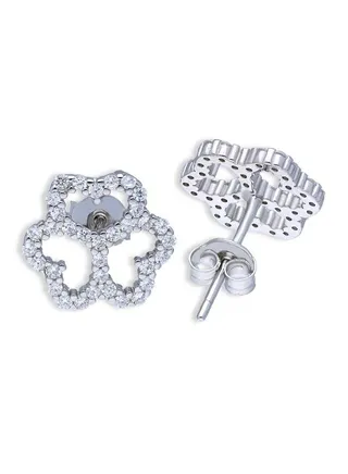 Sterling Silver 925 Hearts Shaped Stud Earrings - FKJERNSLU3142 