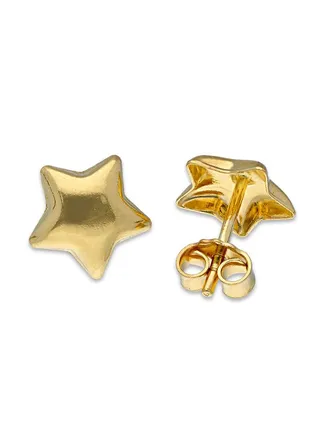 Gold Star Shaped Stud Earrings 21KT - FKJERN21KU6018 