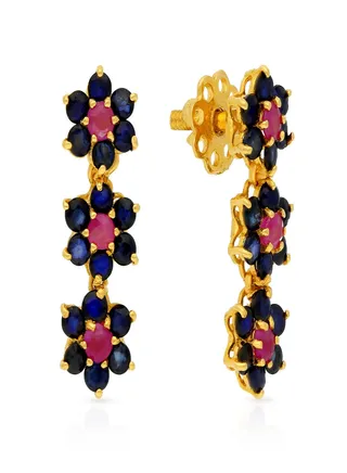 22 Carat 916 Purity Yellow Gemstone Earring PGNFNC100ER2Y for Women 