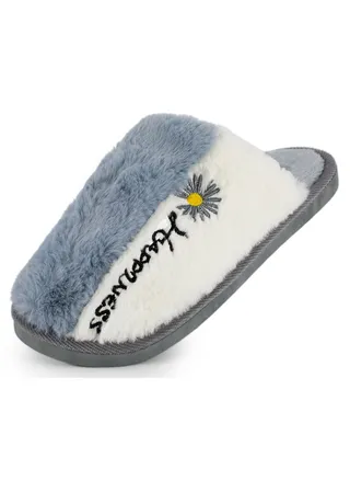 Lucky Kids Mens Womens Luxurious Cozy Slip On Scuff Slippers With Velvet & Anti Skid Non-Slip Rubber Sole For Little/Big Kid 