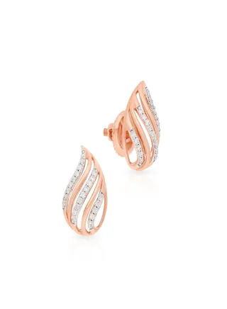 18 Carat 750 Purity Rose Diamond Earring MNAAFD051ER1RVVSVS-GH for Women 