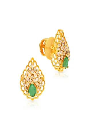 22 Carat 916 Purity Yellow Gold Uncut Diamond Earring EGNPRE035ER1Y For Women 