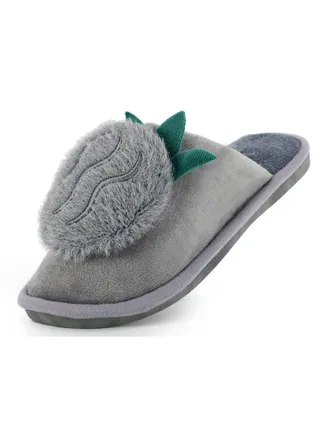 Lucky Kids Mens Womens Cozy Slip On Slippers With Velvet Rubber Non-Slip Sole And Cute With Fruity Plush Design For Little/Big Kid 