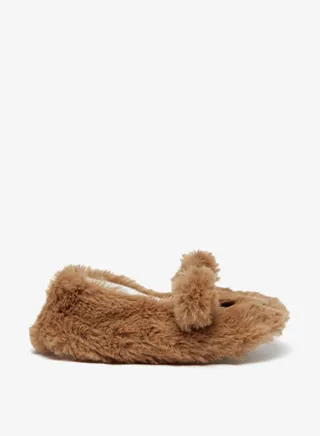 Girls Bear Ear Applique Slip On Bedroom Slippers By Shoexpress 