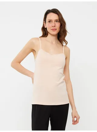 U Neck Rope Strap Plain Female Singlet 