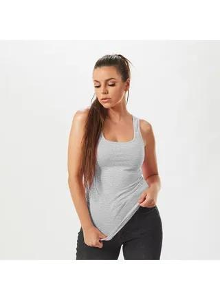 Mojo Women's Wide Strap Tank Top Comfortable Gray 