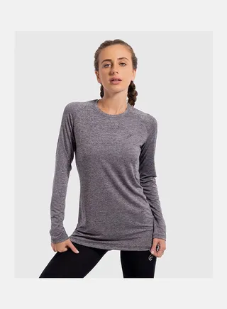 Plain Basic Round Neck T_Shirt Grey 
