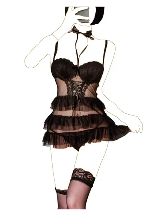 Costumes for Women Mesh Dance Dress Lace Lingerie Set Lolita Princess Cosplay 