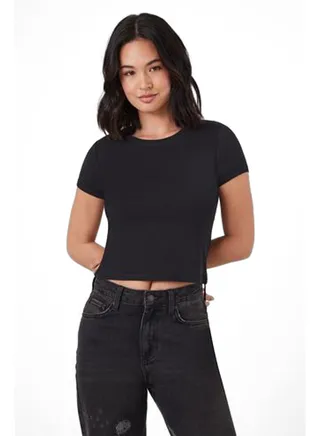 Cropped Cotton Tee 