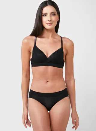Demi Coverage Bra & Hipster Brief Set 