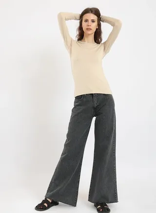 Long Sleeves Viscose Top 