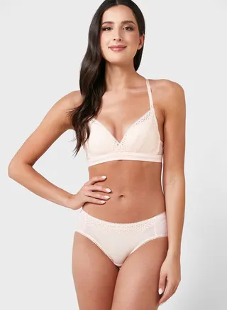 Demi Coverage Bra & Hipster Brief Set 