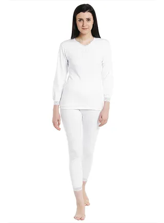 2-Piece Full Body Thermal Set White 