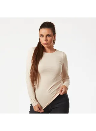 Mojo Women's Long Sleeves Top Comfortable Beige 