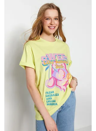 Woman T-Shirt Lime 