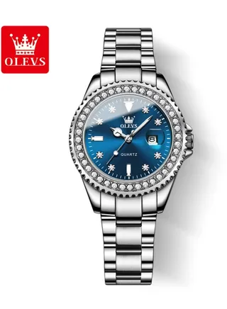 Watches for Women Stainless Steel Quartz Water Resistant Analog Watch 34mm Silver 9945 