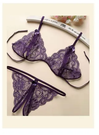 Women Fashion Babydoll Sleepwear Underwear Bra G-string Open Crotch Gift 
