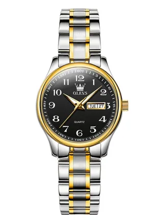 Watches for Women Stainless Steel Quartz Analog Water Resistant Watch Black 5567 