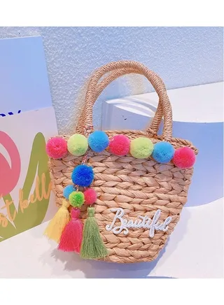 New Summer Minimalist Girl Style Grass Woven Handbag 