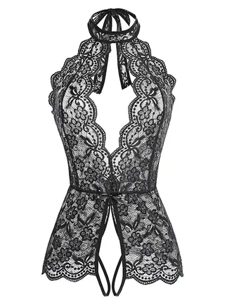 Women Lingerie for Women Deep V Halter One Piece Bodysuit Women Girl Wear Comfortable Lace Underwear Anti-bacterial Breathable Waist Body Shaper Sleepwear Honeymoon Slimming Elastic Nightly Nightwear 