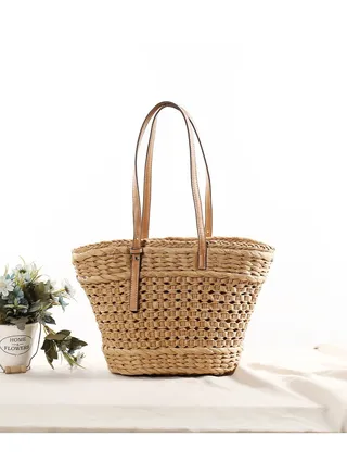 New Hollow Paper Rope Car Buckle Handwoven Bag 