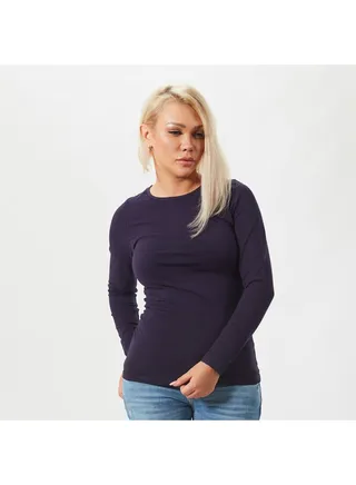 Mojo Women's Long Sleeves Top Comfortable Navy Blue 