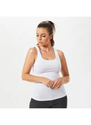 Mojo Women's Cross Back Top Comfortable White 
