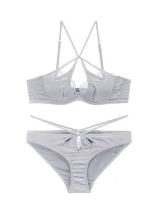 New Vine Jacquard Half Cup Lace Bra Small Chest Gathering Anti Drop Bra Set 