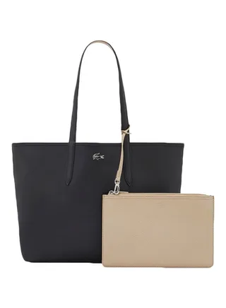 Anna Reversible Tote Bag With Pouch Black/Beige 