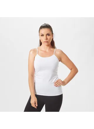 Mojo Women's Strap Tank Top Comfortable White 