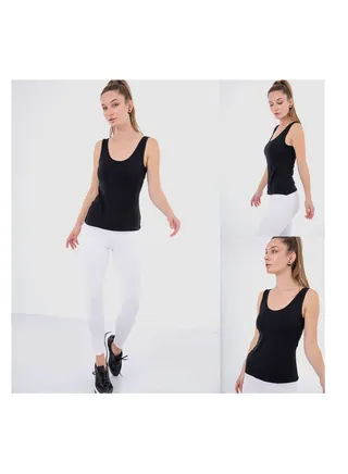 Mesery Bundle Of Three Cotton Stretch Plain Tank Tops - Black 