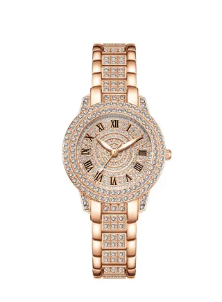 New fashion trend diamond full diamond Roman pattern ladies watch bracelet rose gold 