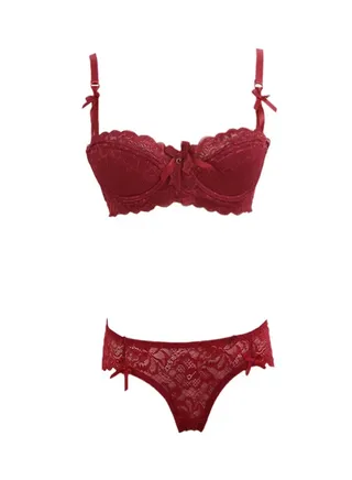 Lace Gauze Bra Red 