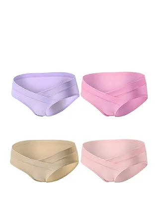 4pcs Maternity Pregnancy Women Underwear Breathable Low Waist Briefs . 