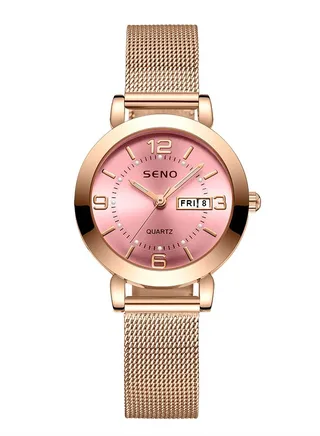 Women's Fashion Waterproof Watch - Pink and Rose Gold 