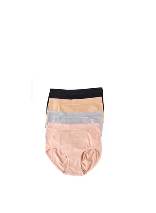 4 PCS Women Cotton Underwear Briefs Low Waist Full Coverage Soft Breathable Panties. 