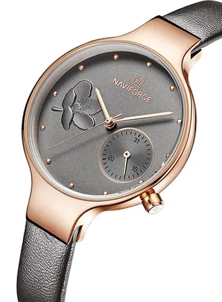 Women's Leather Chronograph Watch NF5001 RG/GY/GY 