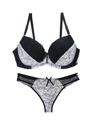 2-Piece Women Underwear Set White/Black 